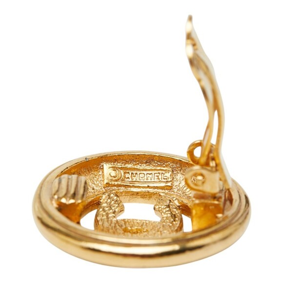 CHANEL Gold Logo Earrings - Picture 4 of 6
